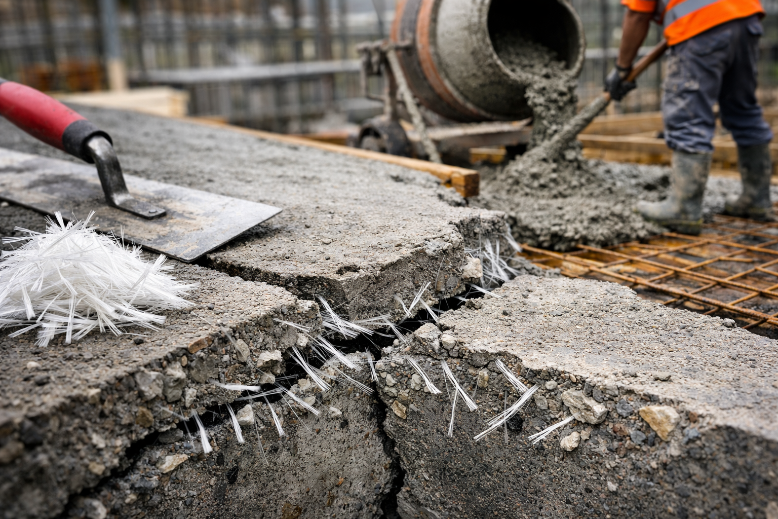 Фибра в бетоне: зачем добавляют полипропиленовое волокно
