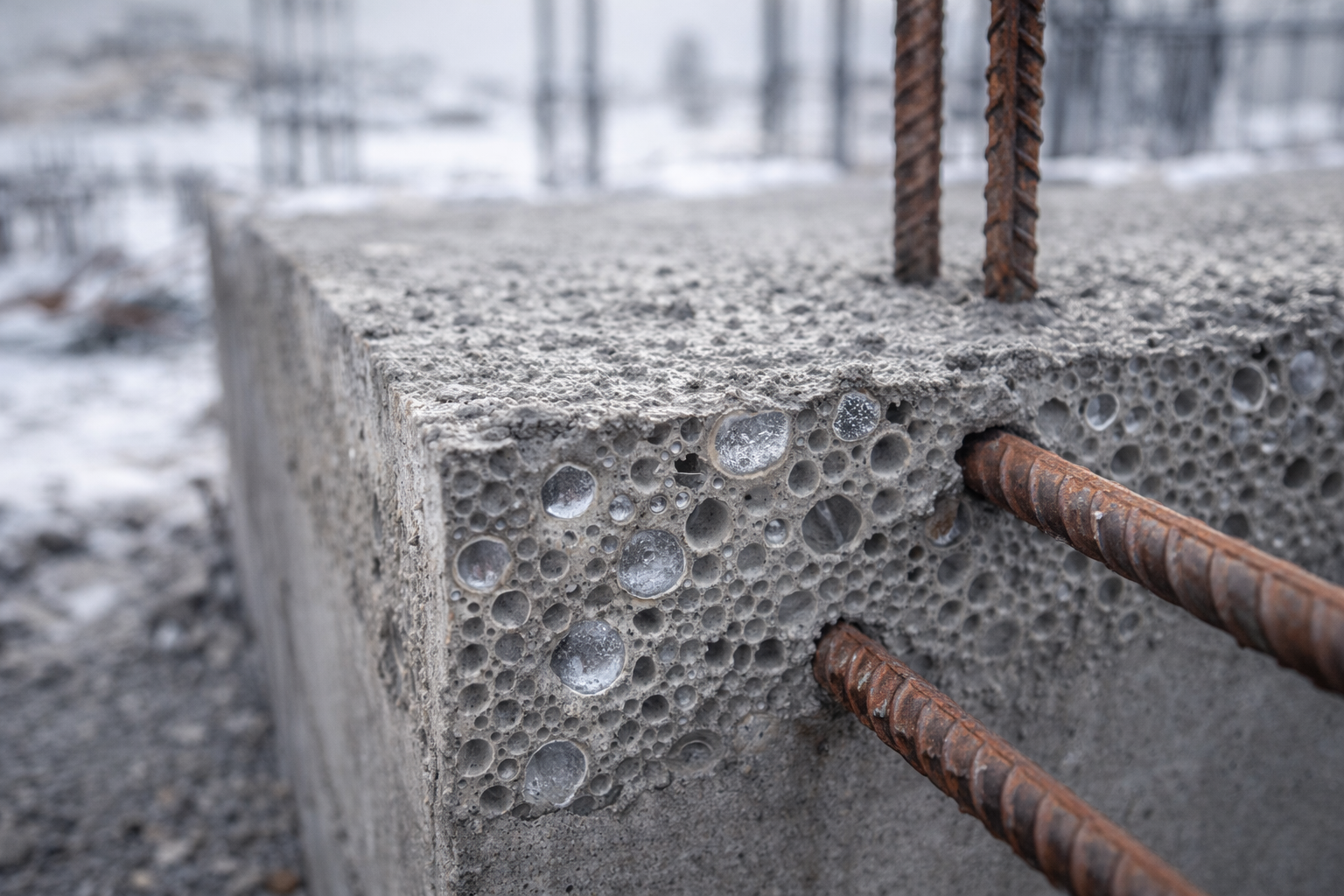 Воздухововлекающие добавки в бетон: как они повышают морозостойкость